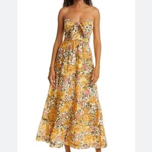 BA&SH Dalid Floral Strapless Dress NWTs
